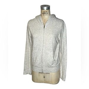 Monrow M women’s light grey zip up hoodie